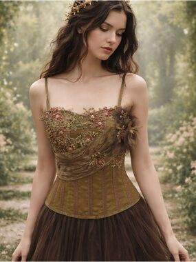 Vintage Interlude Corset Bustier Embellished Fairycore Coquette S
Bronze